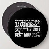 結婚は花婿介添人感謝していしています: すばらしい花婿介添人 缶バッジ (正面&裏面)