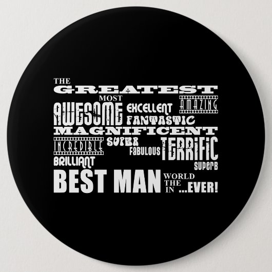 結婚は花婿介添人感謝していしています: すばらしい花婿介添人 缶バッジ (正面)