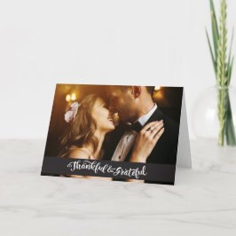結婚は郵便はがきのメッセージカードのフォトカード感謝していしています サンキューカード
