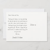 結婚は郵便はがき-水によるカップル感謝していしています サンキューカード (裏面)