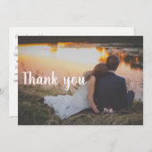 結婚は郵便はがき-水によるカップル感謝していしています サンキューカード (正面/裏面)