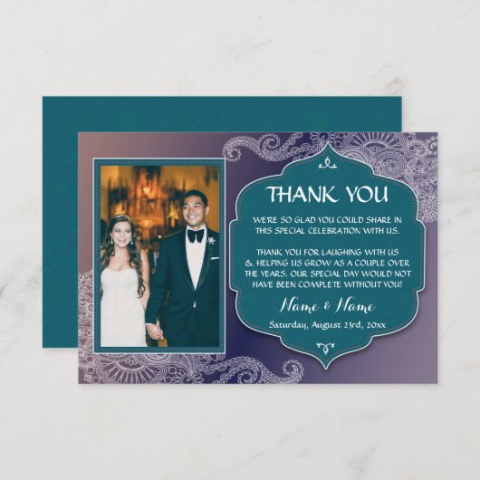 結婚はHennaの写真のアラビアの結婚式感謝していしています セーブザデート (正面/裏面)