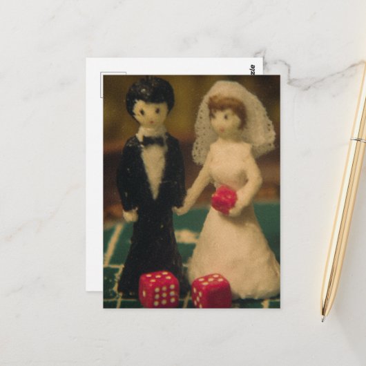 結婚への賭けレトロ ポストカード (正面/裏面インサイチュ)