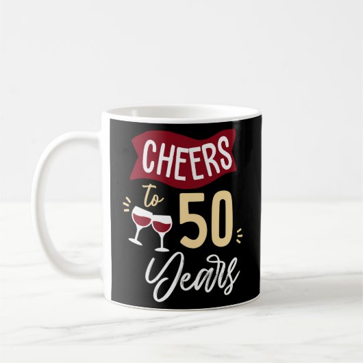 結婚または友情の50年への応援 コーヒーマグカップ (左)
