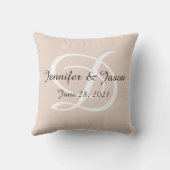 結婚または周年枕モノグラムの クッション (裏面)