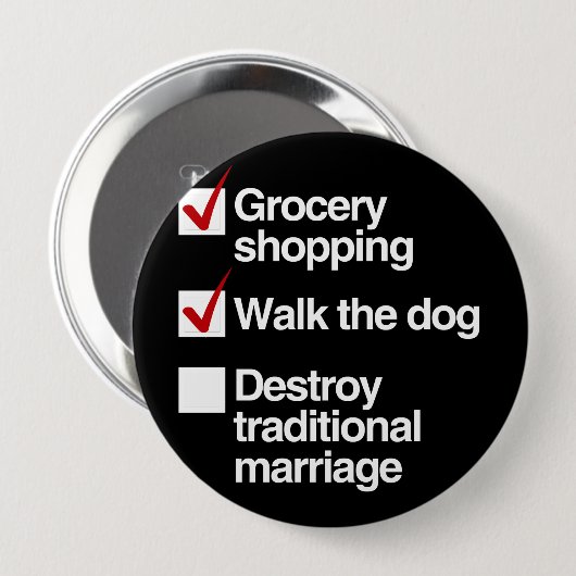 結婚を伝統的破棄する 缶バッジ (正面&裏面)