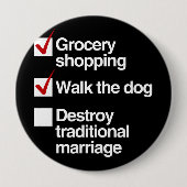 結婚を伝統的破棄する 缶バッジ (正面)