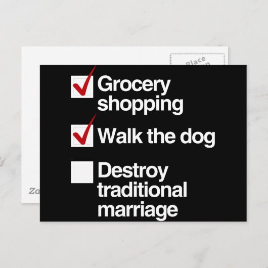 結婚を破伝統的壊する ポストカード (正面/裏面)