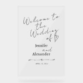 結婚アクリルのサインミニマル歓迎。 アクリルサイン (正面)