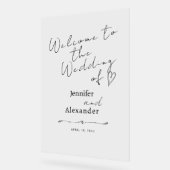 結婚アクリルのサインミニマル歓迎。 アクリルサイン (傾斜)