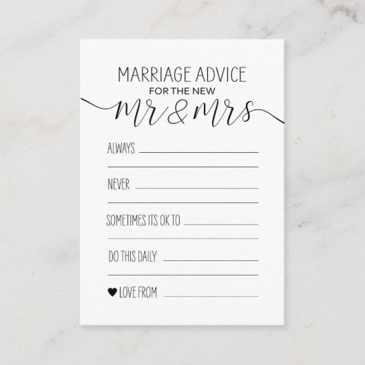 結婚アドバイスカード アドバイスカード (正面)