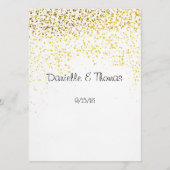 結婚アドバイス、おしゃれなゴールドのコンフェッティ アドバイスカード (正面)