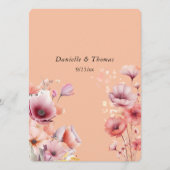 結婚アドバイス ピンクのフワフワした水彩花 アドバイスカード (正面)