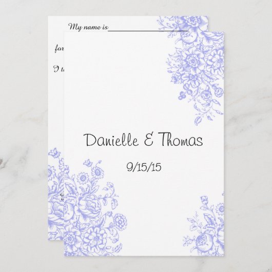 結婚アドバイス、ラベンダー花コメント アドバイスカード (正面/裏面)