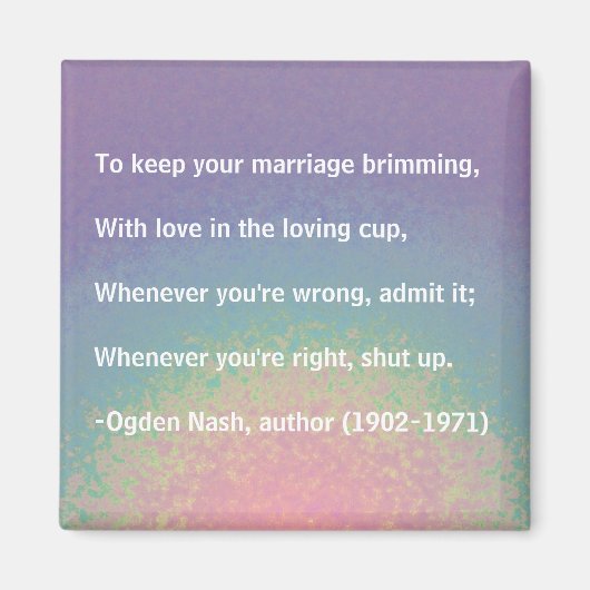 結婚アドバイス – 磁石 (正面)