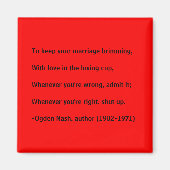 結婚アドバイス – 磁石 (正面)