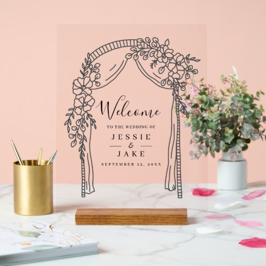 結婚アーチ透明なアーバ結婚ー アクリルサイン (ウェディング)