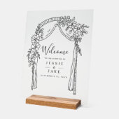 結婚アーチ透明なアーバ結婚ー アクリルサイン (傾斜)