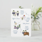 結婚ウィークエンド イラスト入りカエル同封カード エンクロージャーカード (スタンド正面)