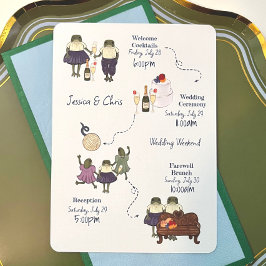 結婚ウィークエンド イラスト入りカエル同封カード エンクロージャーカード