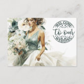 結婚ウェルカムダスティブルーユーカリプトゥスグリーン エンクロージャーカード (正面)