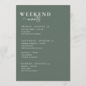 結婚ウェルカムバッグレター&ウィークエンドタイムラインカード メニュー (裏面)