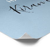 結婚ウェルカムポスターシルバーグレイ青 ポスター (角)