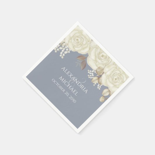 結婚エレガントのエレガントフローラ スタンダードカクテルナプキン (角)