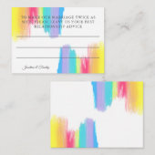 結婚エレガントアドバイスモダンレインボー結婚ズ エンクロージャーカード (正面/裏面)