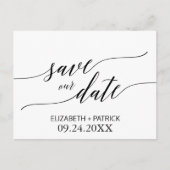 結婚エレガント中の黒い書道 案内ポストカード (正面)