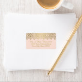 結婚エンベロープラベルヴィンテージゴールデンレースエレガント ラベル (インサイチュ)