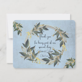結婚オリーブリースパーソナライズされた サンキューカード