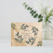 結婚オリーブリースパーソナライズされた サンキューカード (スタンド正面)