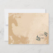 結婚オリーブリースパーソナライズされた サンキューカード (裏面)