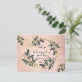 結婚オリーブリースパーソナライズされた サンキューカード (スタンド正面)