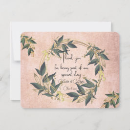 結婚オリーブリースパーソナライズされた サンキューカード