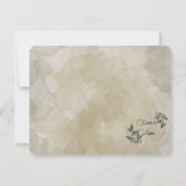 結婚オリーブリースパーソナライズされた サンキューカード (裏面)