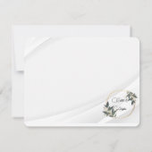 結婚オリーブリースパーソナライズされた サンキューカード (裏面)