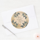 結婚オリーブリースパーソナライズされた ラウンドシール (封筒)