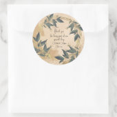 結婚オリーブリースパーソナライズされた ラウンドシール (バッグ)