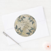 結婚オリーブリースパーソナライズされた ラウンドシール (封筒)