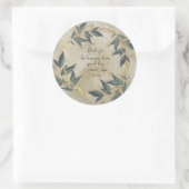 結婚オリーブリースパーソナライズされた ラウンドシール (バッグ)