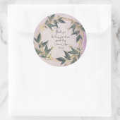 結婚オリーブリースパーソナライズされた ラウンドシール (バッグ)
