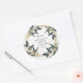 結婚オリーブリースパーソナライズされた ラウンドシール (封筒)