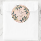 結婚オリーブリースパーソナライズされた ラウンドシール (バッグ)