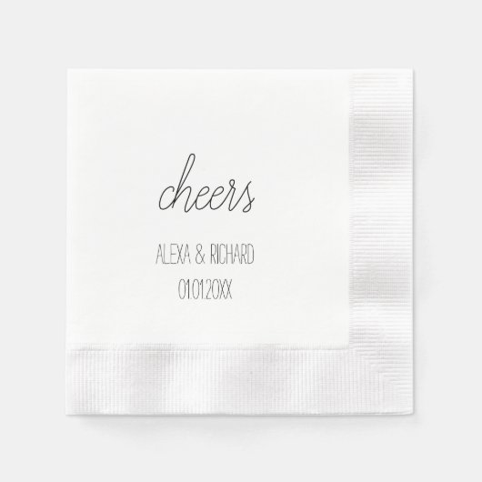 結婚カクテル結婚ブライダルシャワー婚約 縁ありカクテルナプキン (正面)