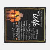 結婚カップルからの妻への贈り物バレンタイン フリースブランケット (正面(横))