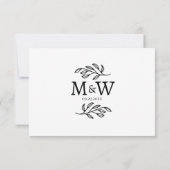 結婚カップルのモノグラムイニシャル情報カード 出欠カード (裏面)