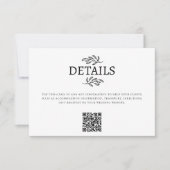 結婚カップルのモノグラムイニシャル詳細QRカード 出欠カード (正面)