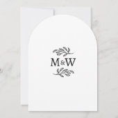 結婚カップルのモノグラムイニシャル お礼カード 招待状 (裏面)